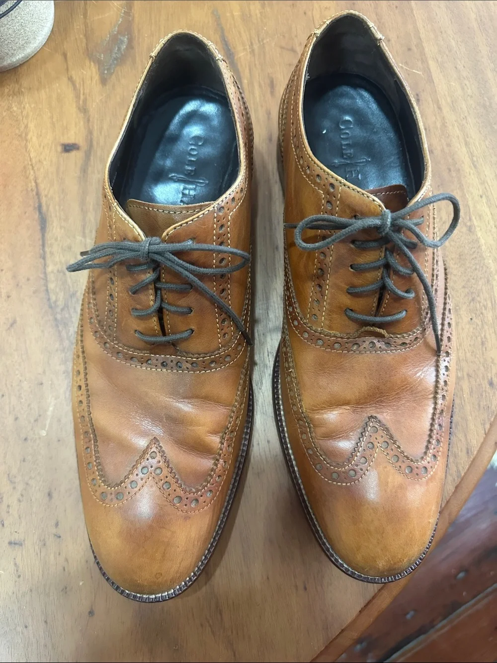 Cole Haan Tan Leather Wingtip Oxfords